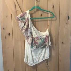 🎆 New Year Mega Sale! Floral one shoulder blouse